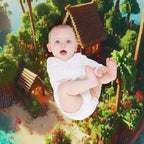 Minecraft Paradise Wrinkle-free Throw Blanket