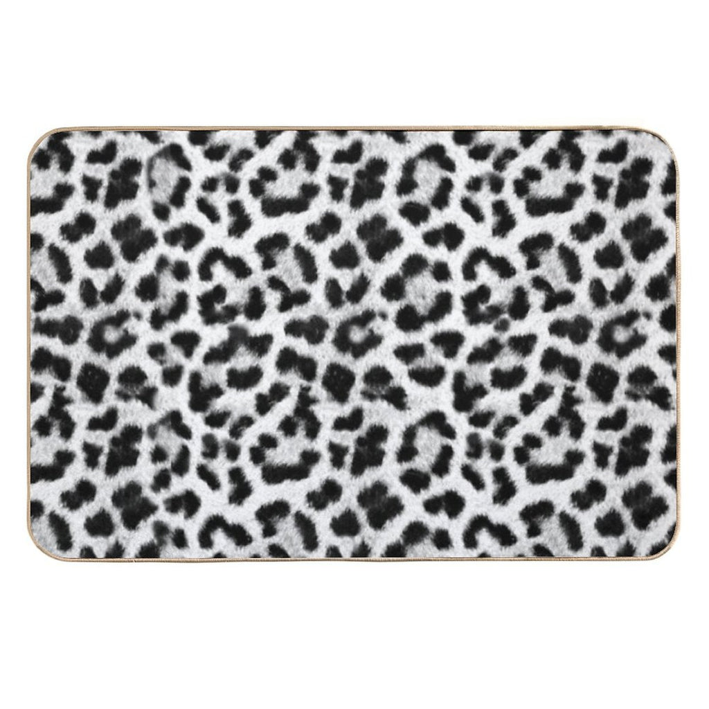Black And White Leopard Print  Rapid-Drying Bath Mat