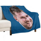 Luka Doncic Basketball Funny Face Shrink-resistant Throw Blanket