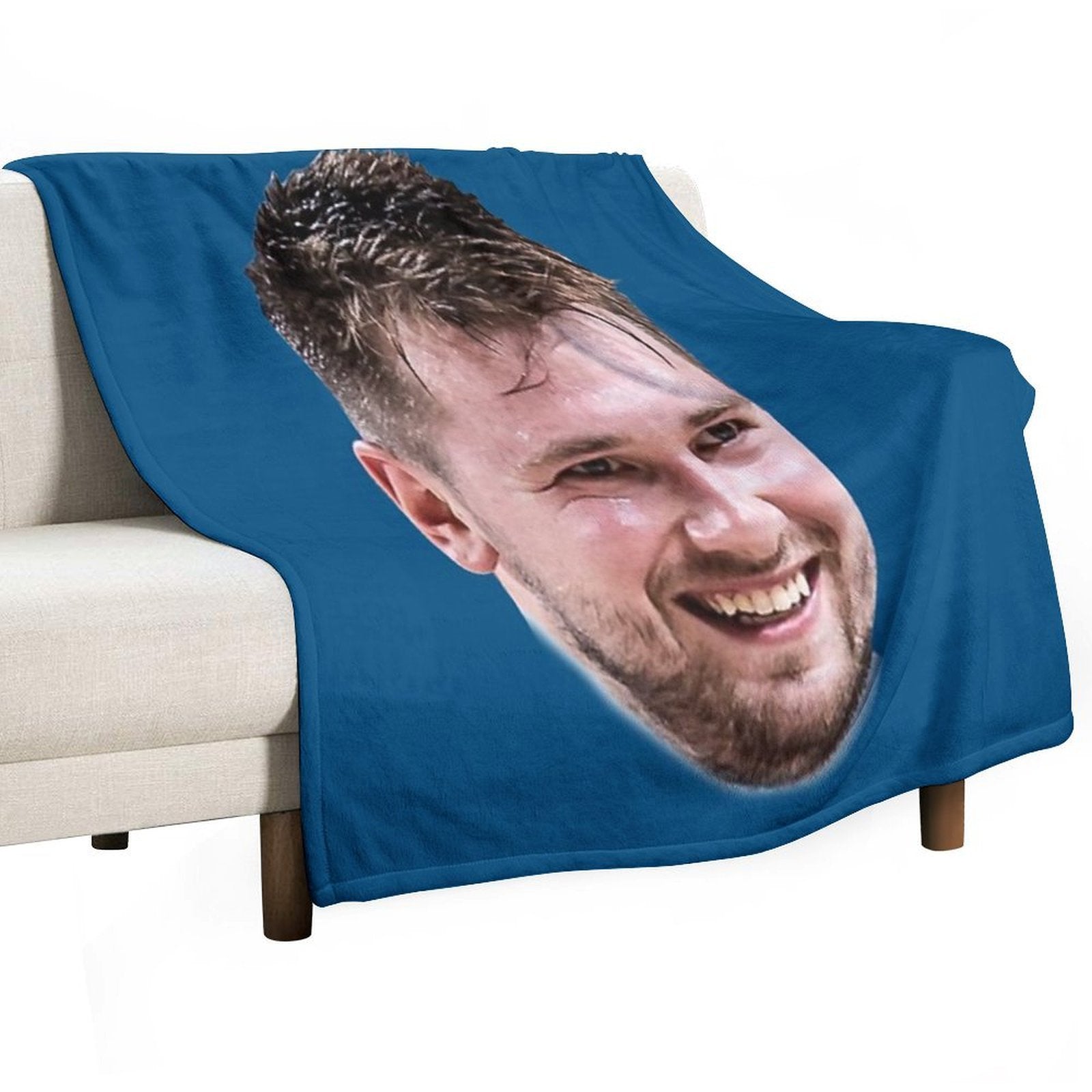 Luka Doncic Basketball Funny Face Shrink-resistant Throw Blanket
