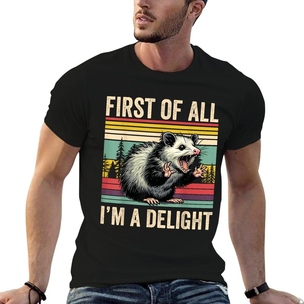Opossum First Of All Im A Delight Possum Gifts For Men Women  Heathered Texture T-Shirt