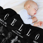 Cello Vintage Patent Cellist Drawing Print Versatility Throw Blanket