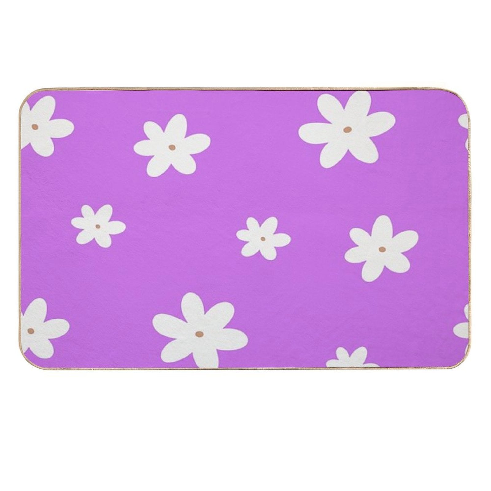 Simple Flowers Pattern  Pet-Safe Bath Mat