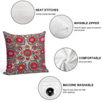 Shakhrisyabz Bokhara Uzbekistan Silk Embroidery Print Soft Reinforced Edging Throw Pillow