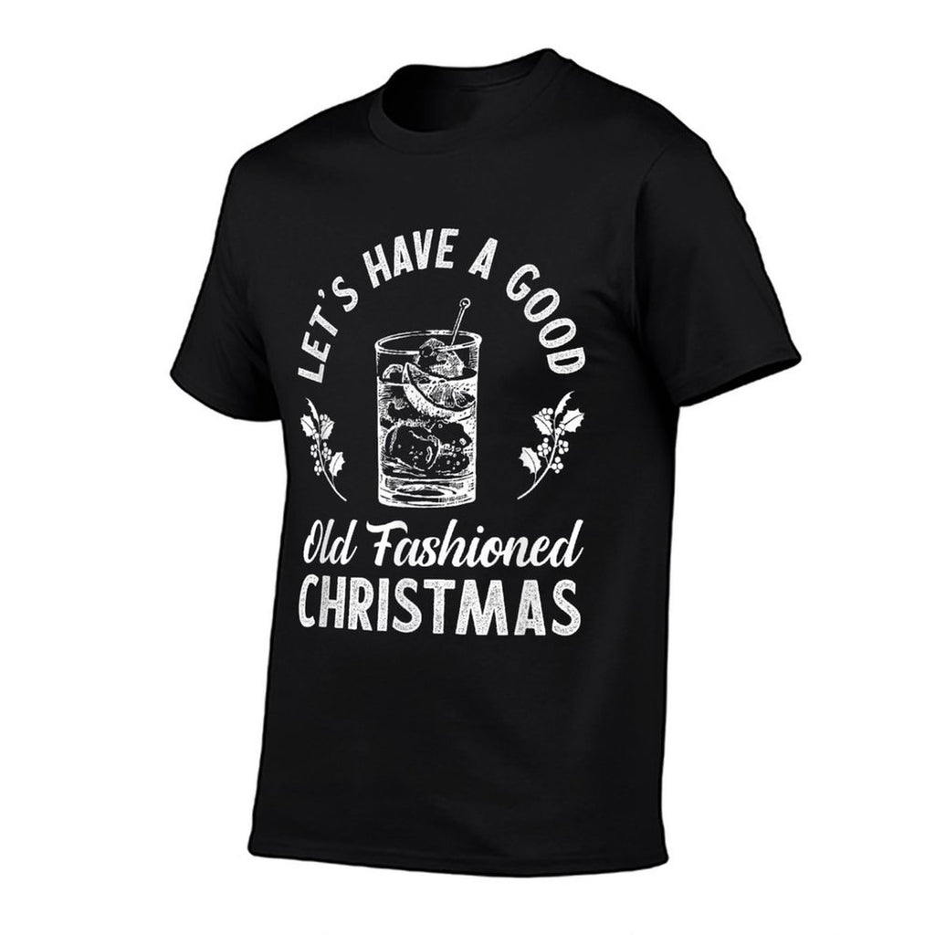 Good Old Fashioned Christmas Funny Whiskey Bourbon Cocktail  Vintage-inspired T-Shirt