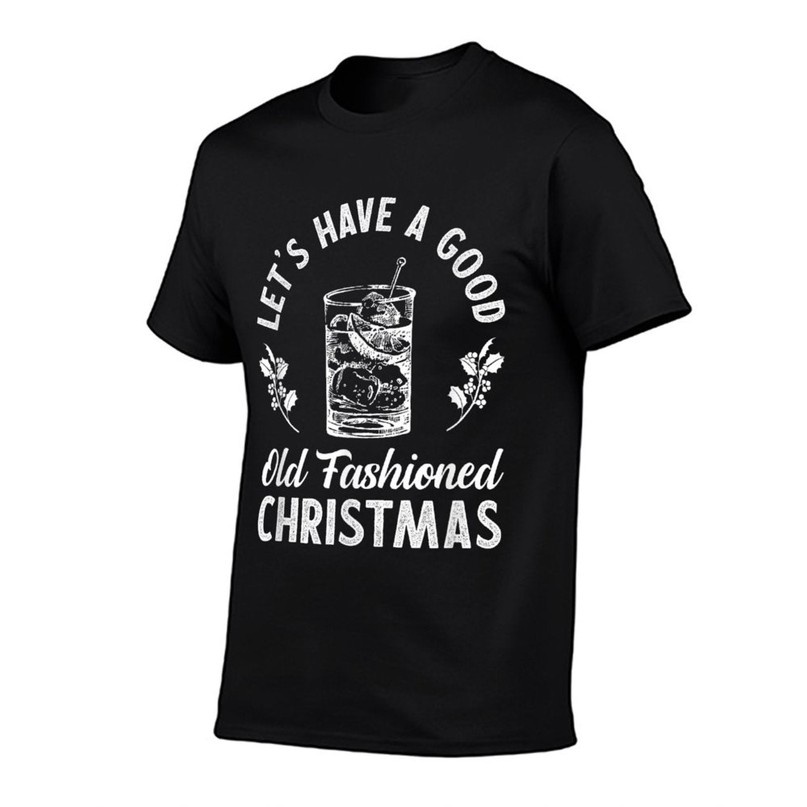 Good Old Fashioned Christmas Funny Whiskey Bourbon Cocktail  Vintage-inspired T-Shirt