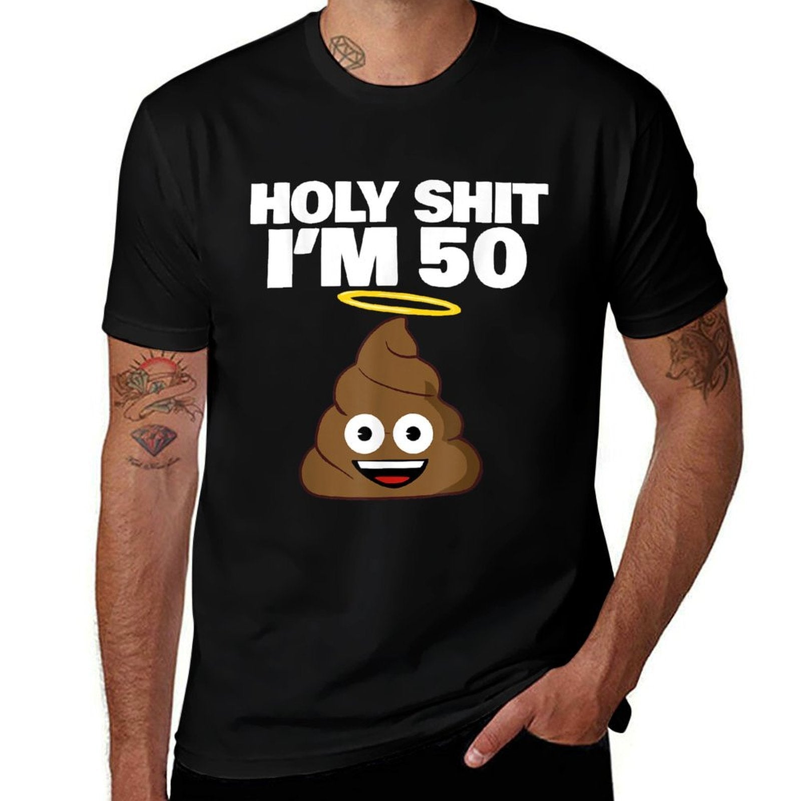Funny Poop Cartoon 50th Birthday Holy Shit Im 50  Odor-resistant T-Shirt