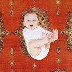 Antique Persian Tabriz Rug Print Compact Throw Blanket