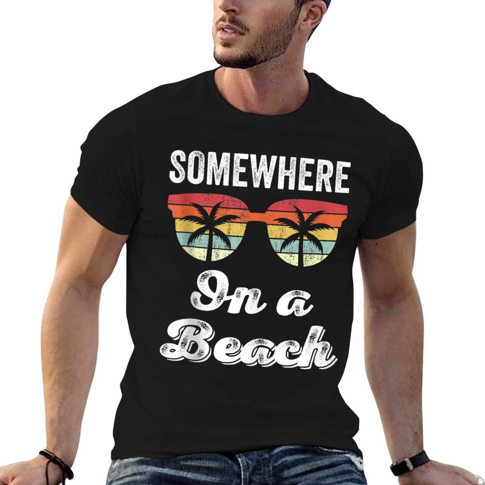 Somewhere On A Beach Tank Funny Beach Vacation Summer  Quick-drying T-Shirt