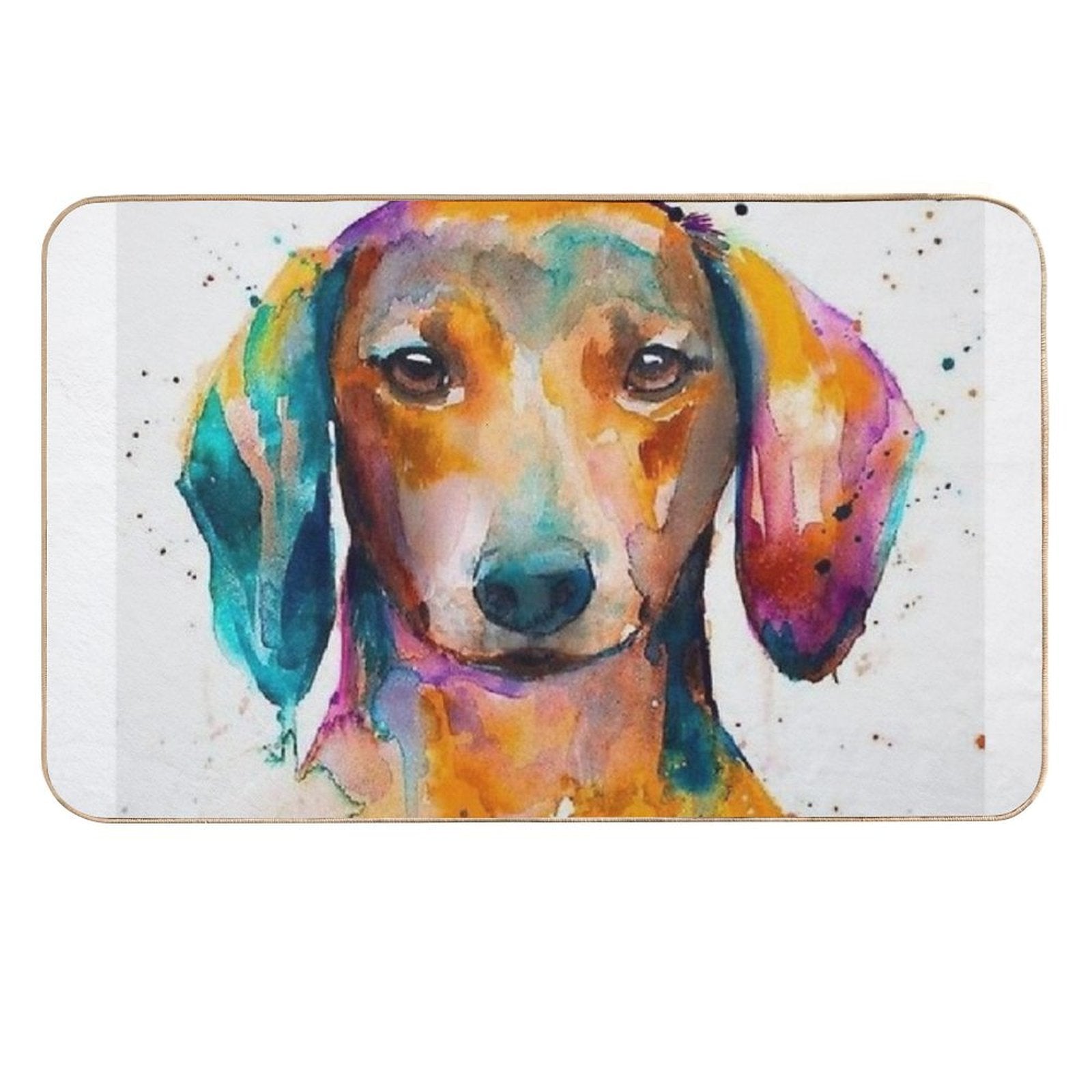 Dachshund Dog Art  Dirt-Trapping Bath Mat