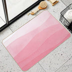 Pink Watercolor Waves  Eco-Friendly Bath Mat