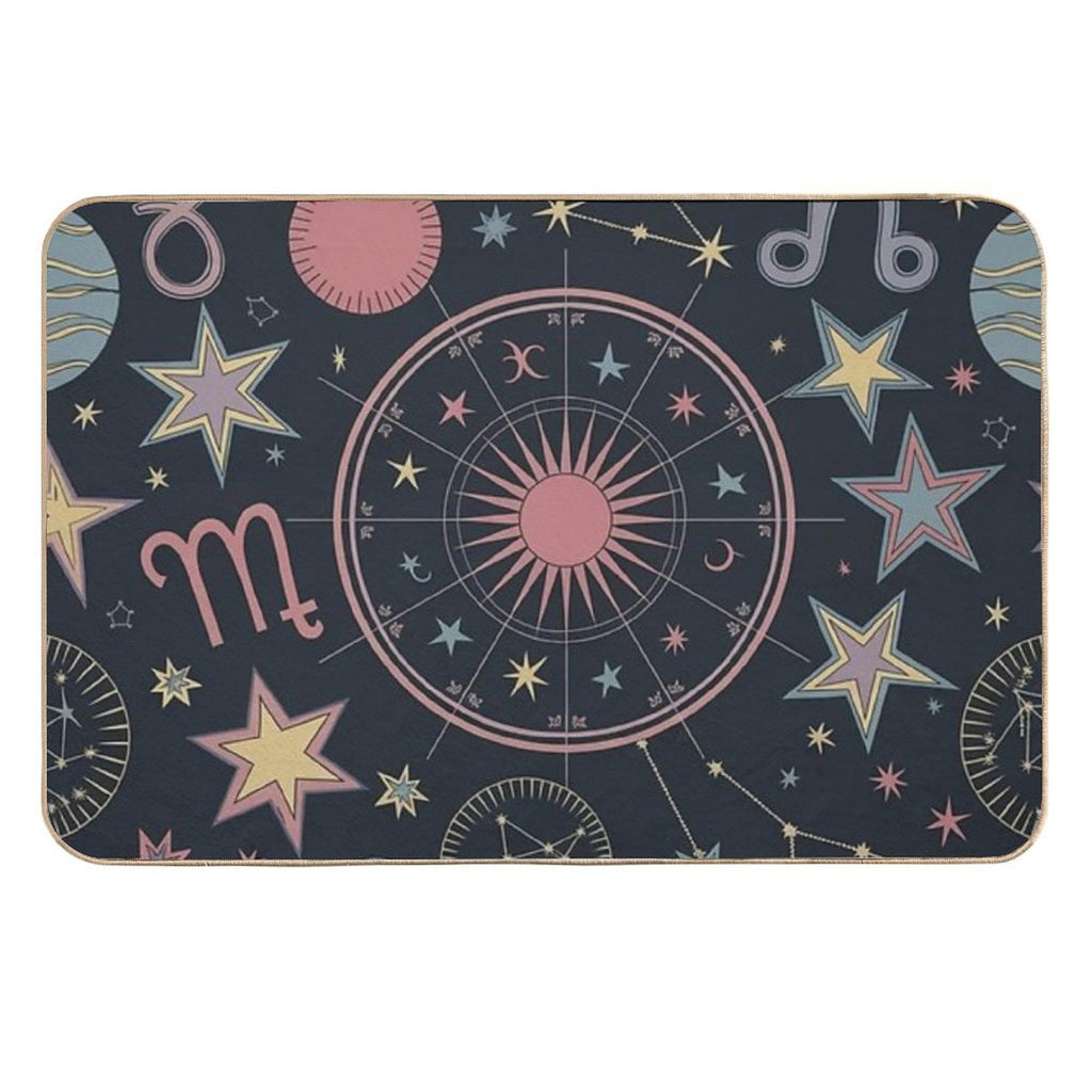 Celestial Dreamscape Pattern  Fade-Resistant Bath Mat