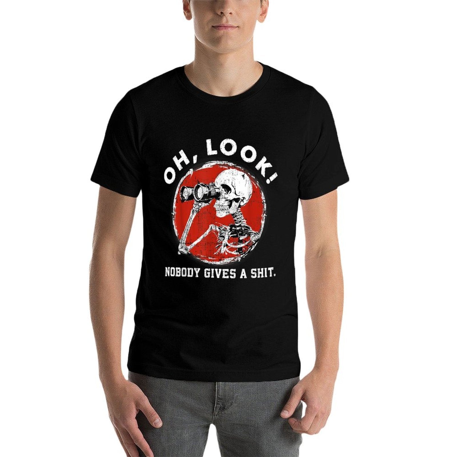 Oh Look Nobody Gives A Skeleton Funny Generation X  Stretchy T-Shirt