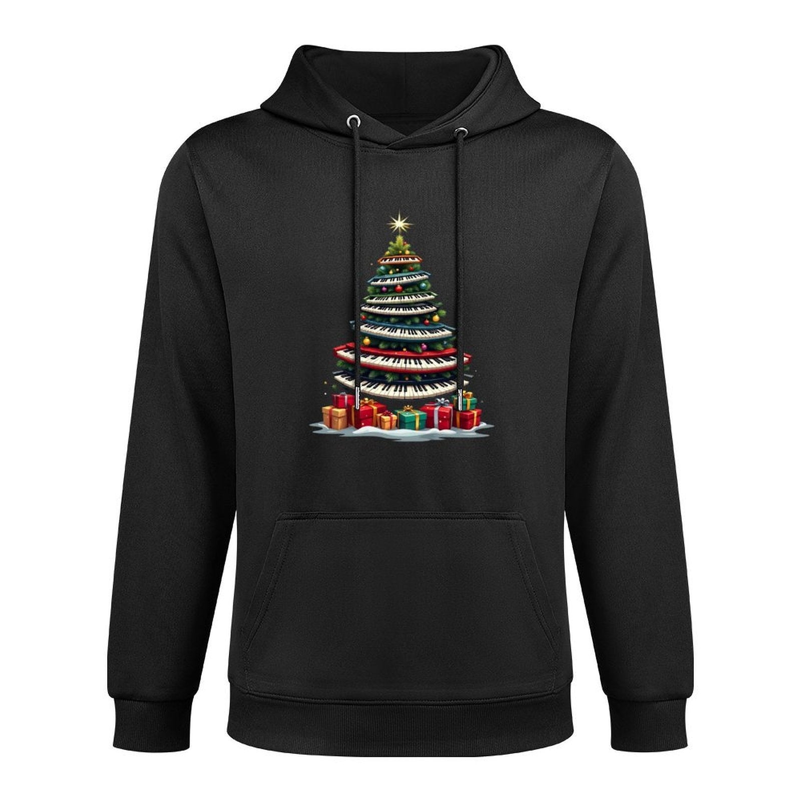 Christmas Tree Piano Keyboard Holiday Music Lover Design Easy Care Hoodie