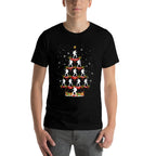Hiking Santa Christmas Tree Merry Christmas Trekking  Ribbed Collar T-Shirt