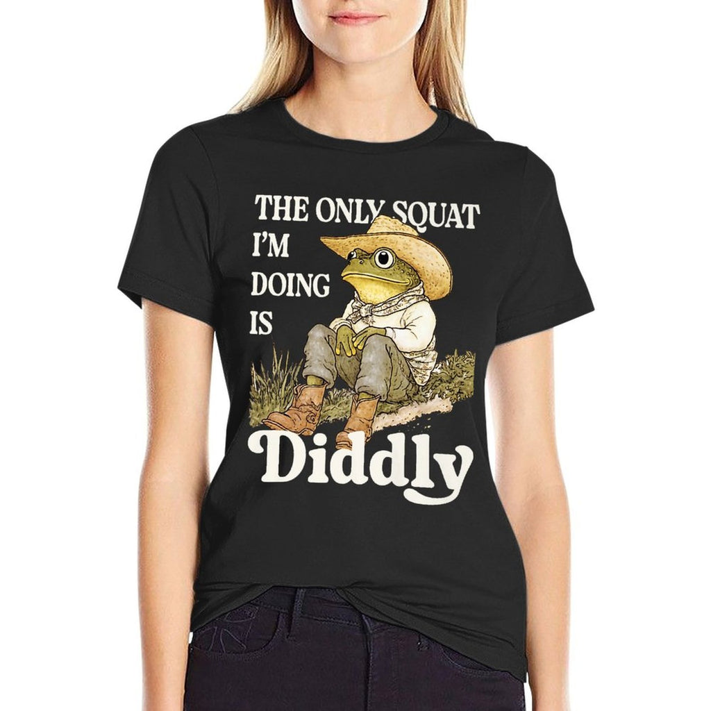 Frog Toad Cowboy Western Only Squat Im Doing Is Diddly Premium  Lightweight T-Shirt