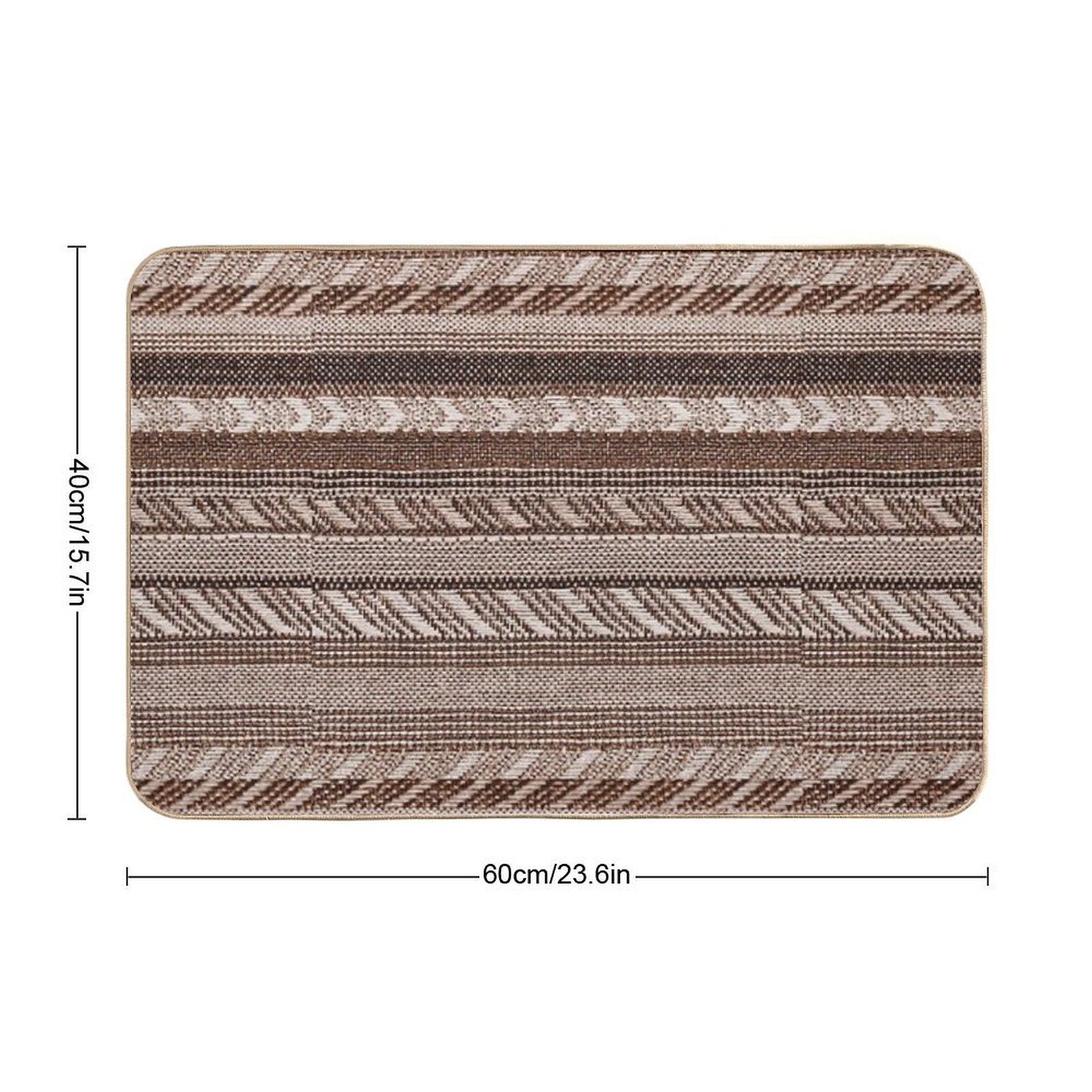 Copper - Boho Stripe -  Easy Maintenance Bath Mat
