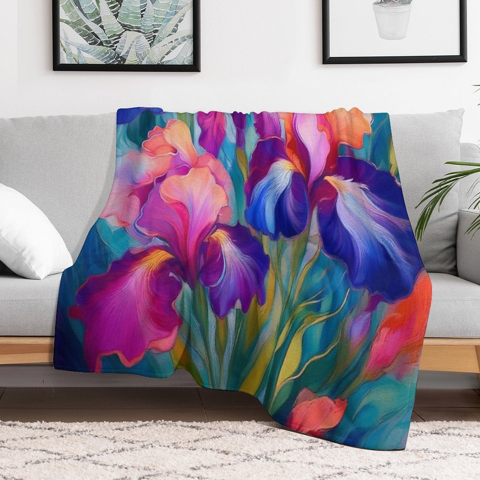 Iris Celebration Quick-dry Throw Blanket