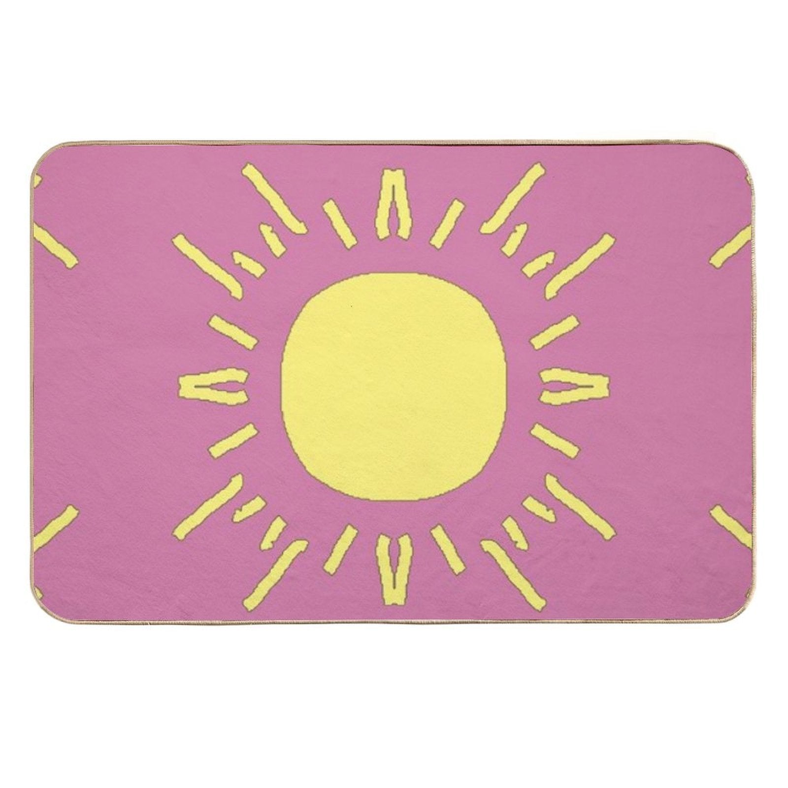 Geometric Ornamental Sun Fairy Floss  Anti-Trip Bath Mat