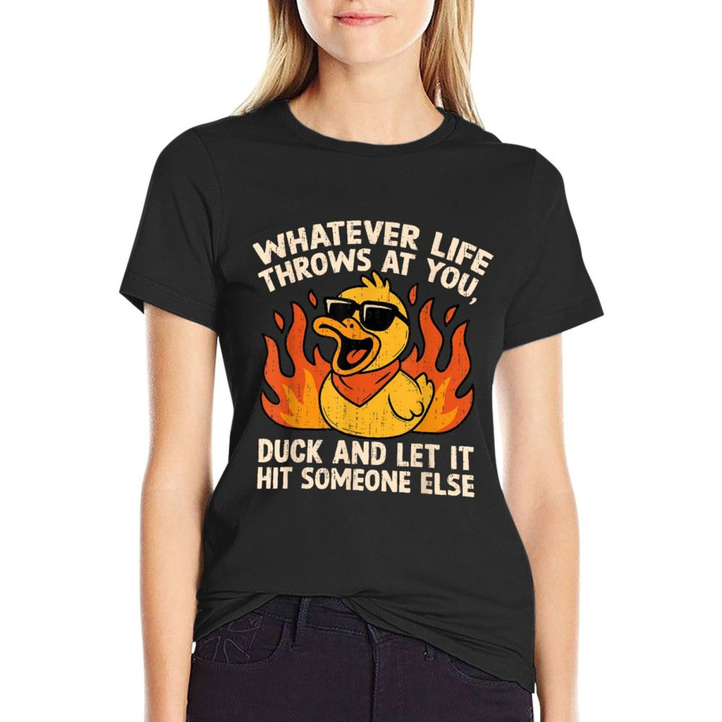 Funny Saying Duck Joke Quote Humor Duck Meme Sarcastic Meme  Polyester Blend T-Shirt