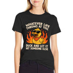Funny Saying Duck Joke Quote Humor Duck Meme Sarcastic Meme  Polyester Blend T-Shirt