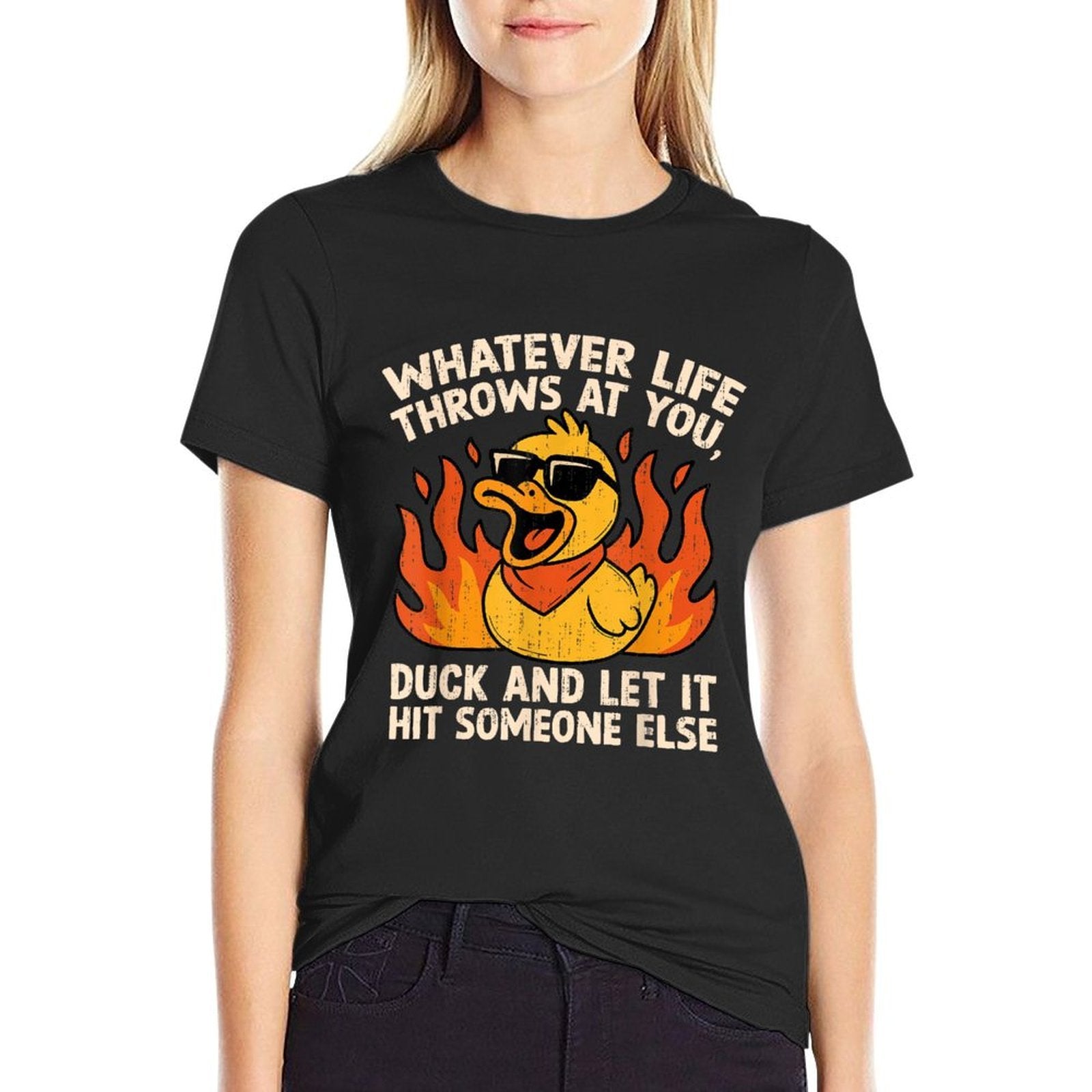 Funny Saying Duck Joke Quote Humor Duck Meme Sarcastic Meme  Polyester Blend T-Shirt
