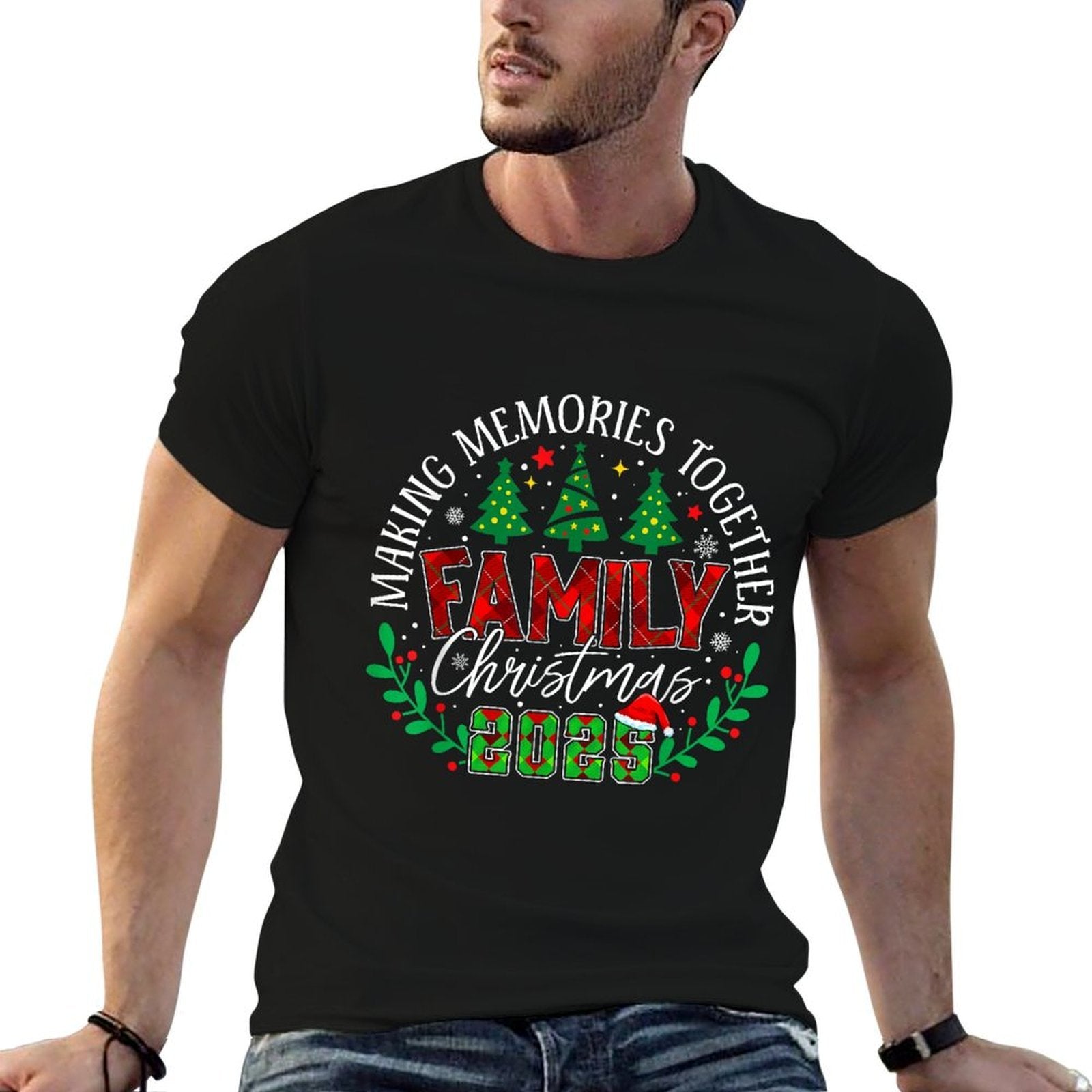 Matching Family Christmas 2025 Making Memories Together  Summer-ready Fabric T-Shirt