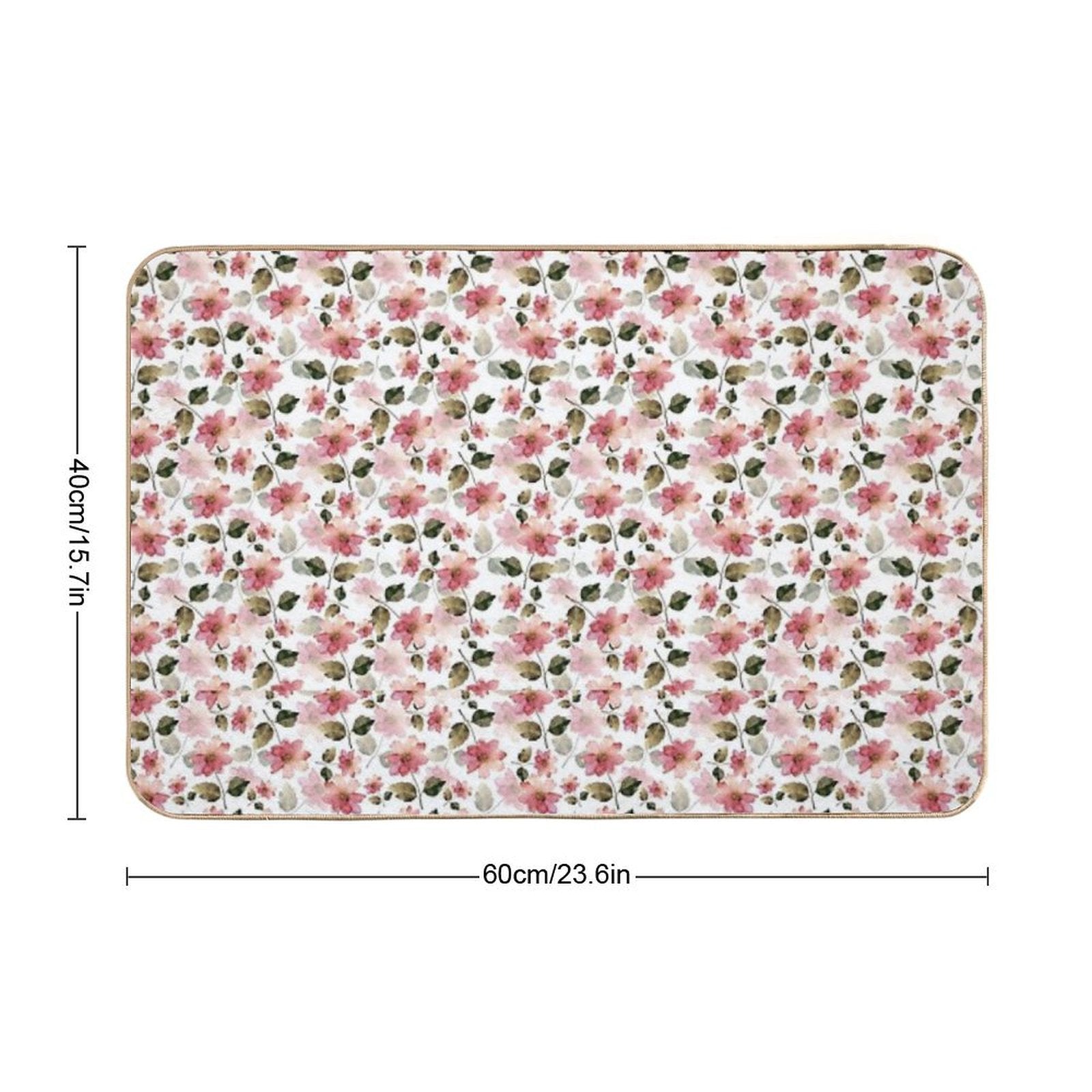 Watercolor Floral Pattern  Toxin-Free Bath Mat