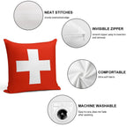 Flag of Switzerland Soft Anti-Pilling Throw Pillow