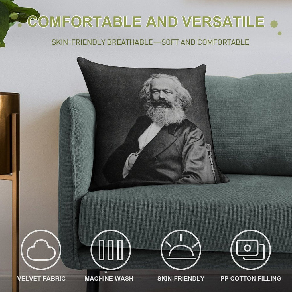Karl Marx (best Quality) Soft Easy Maintenance Throw Pillow