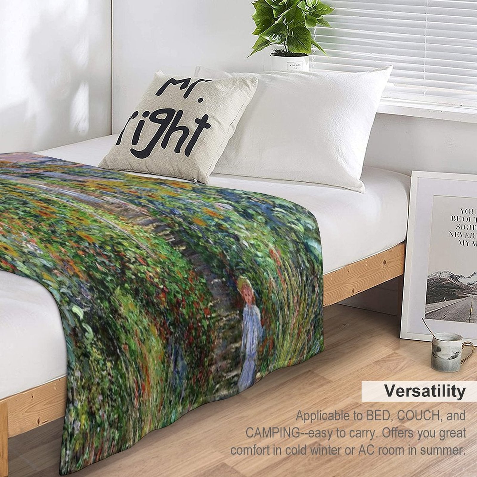 Monet's Garden at Vétheuil - Claude Monet Lightweight Throw Blanket