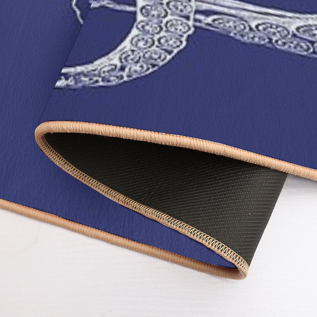 Half Octopus  Left Side  Vintage Octopus  Tentacles  Sea Creatures  Nautical  Ocean  Sea  Beach  Diptych  Navy Blue An  Slip-Resistant Bath Mat