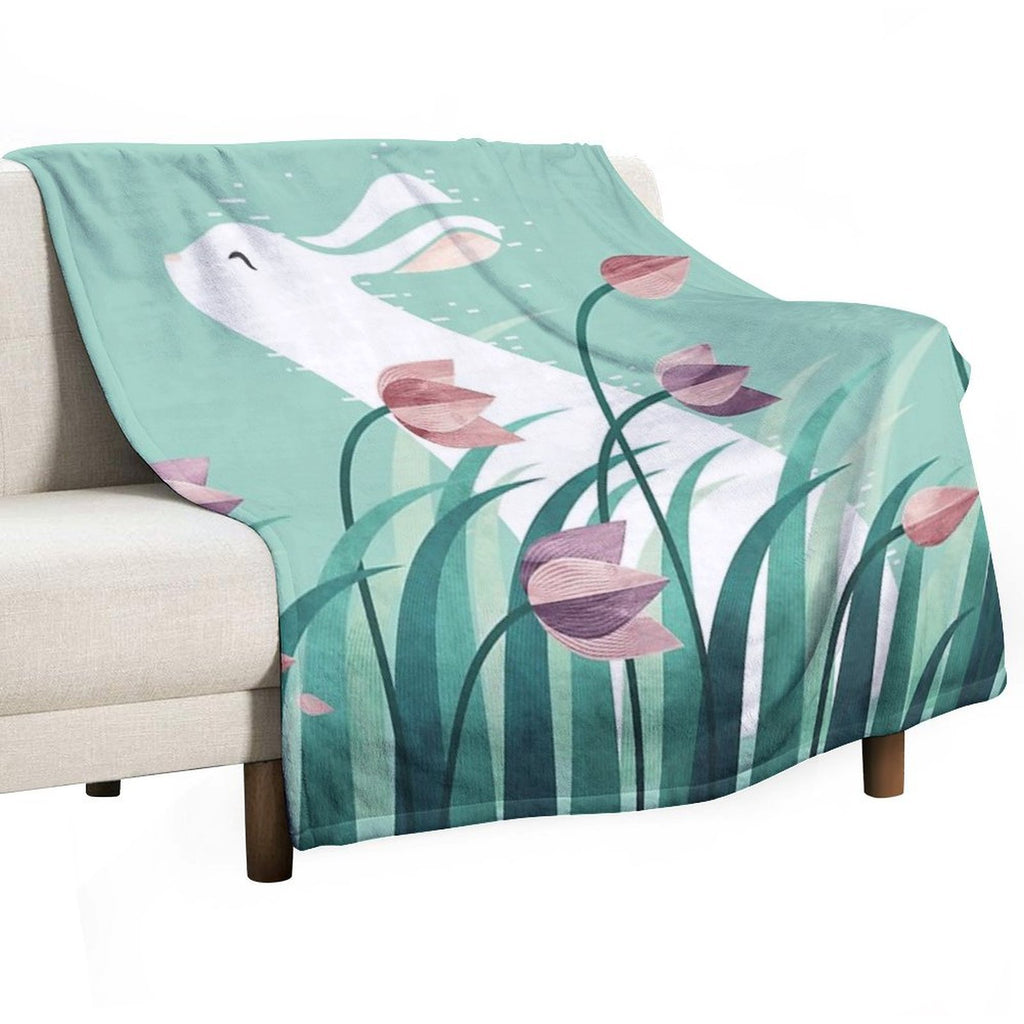 Rabbit, Resting Travel-friendly Throw Blanket