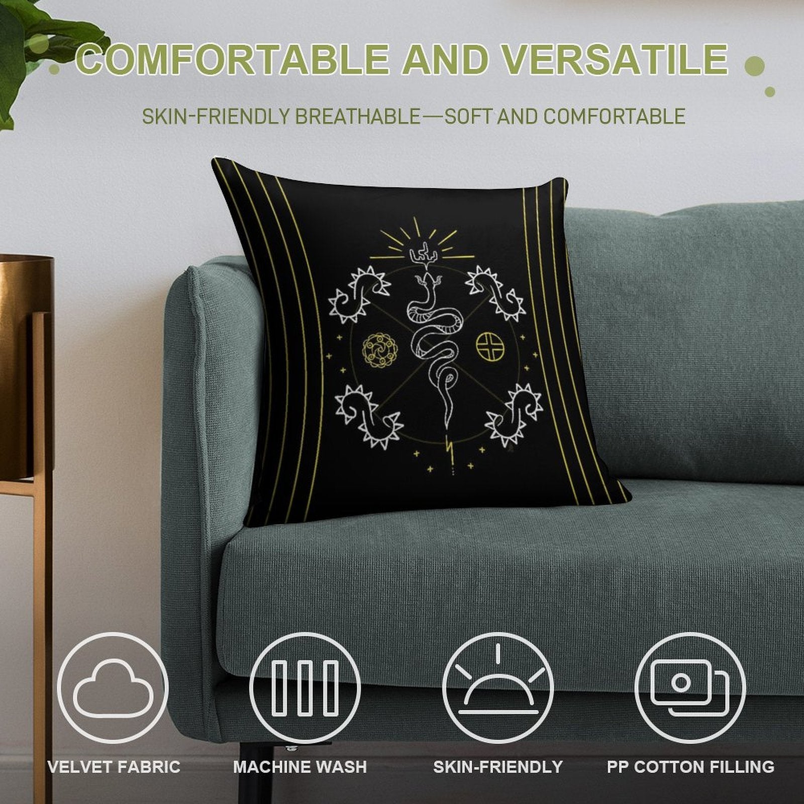 ᎤᎧᏖᎾ Soft Skin-Friendly Throw Pillow