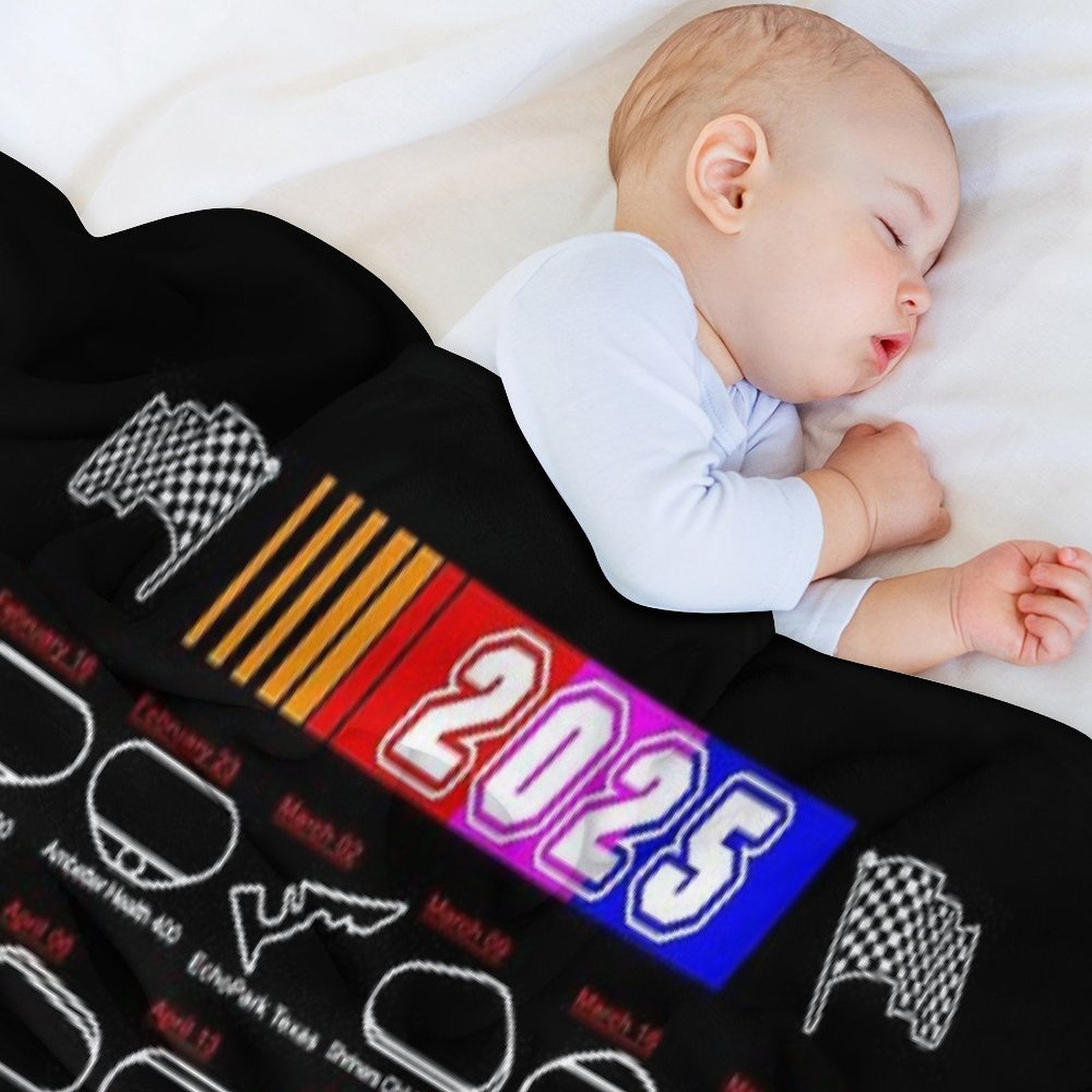 Schedule Nascar Cup Series 2025 Machine-washable Throw Blanket
