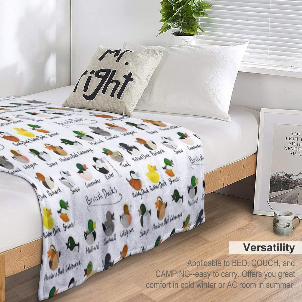 Guide to British Ducks Shrink-resistant Throw Blanket