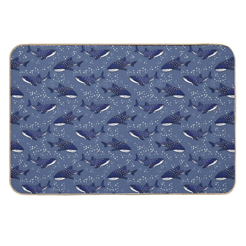 Starry Whale Sharks (Dark Version)  Anti-Trip Bath Mat