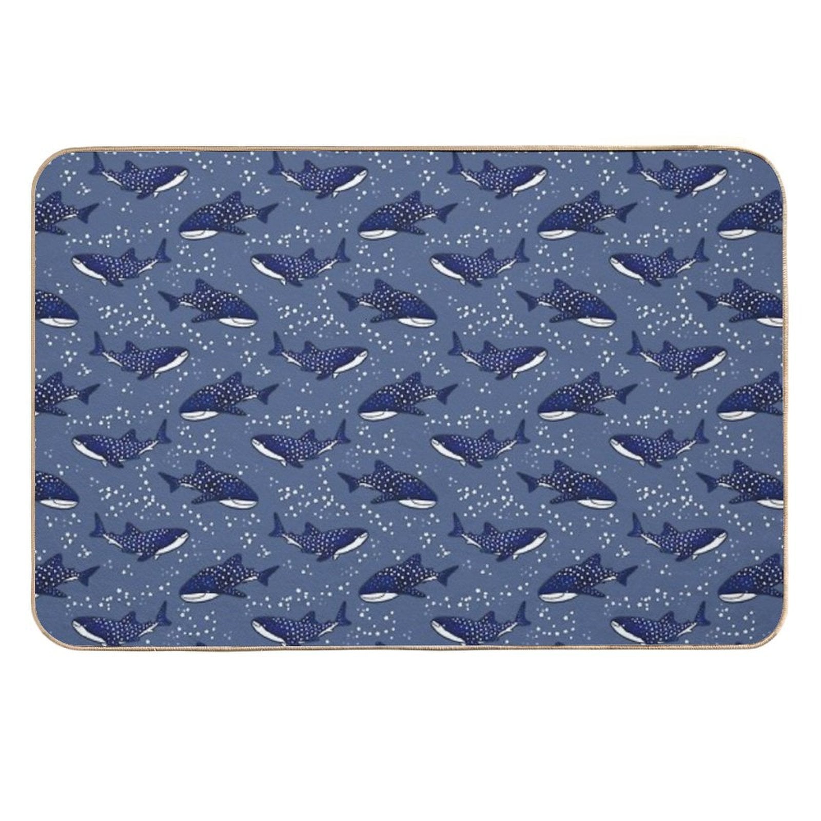 Starry Whale Sharks (Dark Version)  Anti-Trip Bath Mat