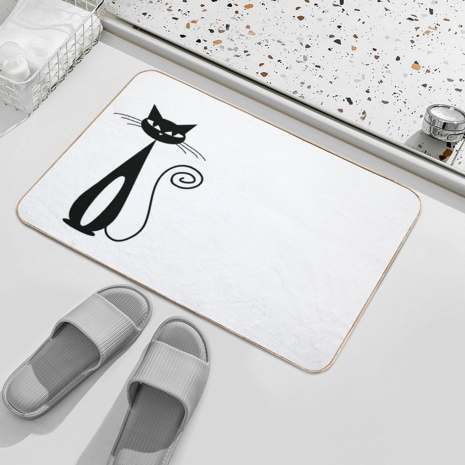 Mcm Atomic Cat  Easy To Clean Bath Mat