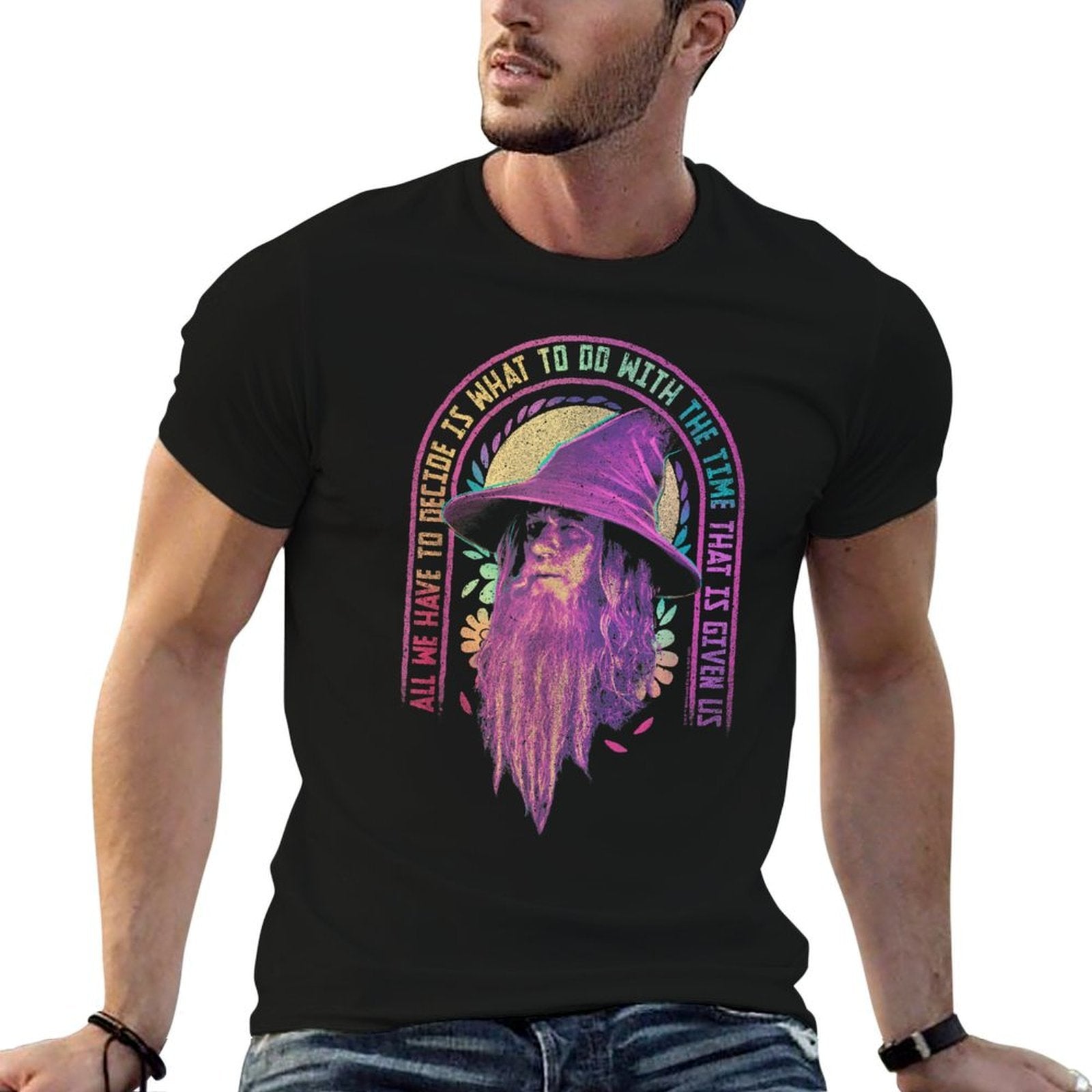 Lord of The Rings Gandalf Rainbow Quote  Stretchy T-Shirt