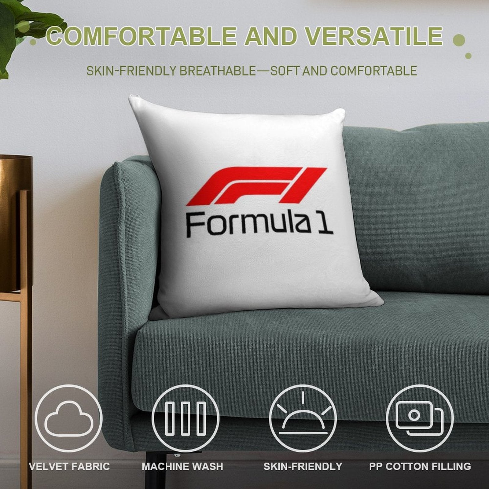 Formula Soft Washable Throw Pillow