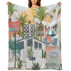 Retro Palm Springs II Easy Care Throw Blanket
