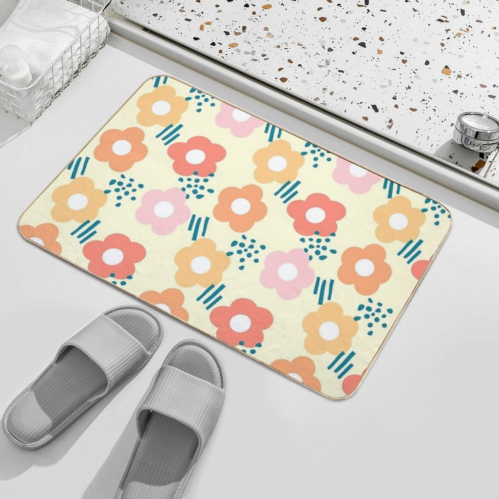 Flower Doodle  Toxin-Free Bath Mat