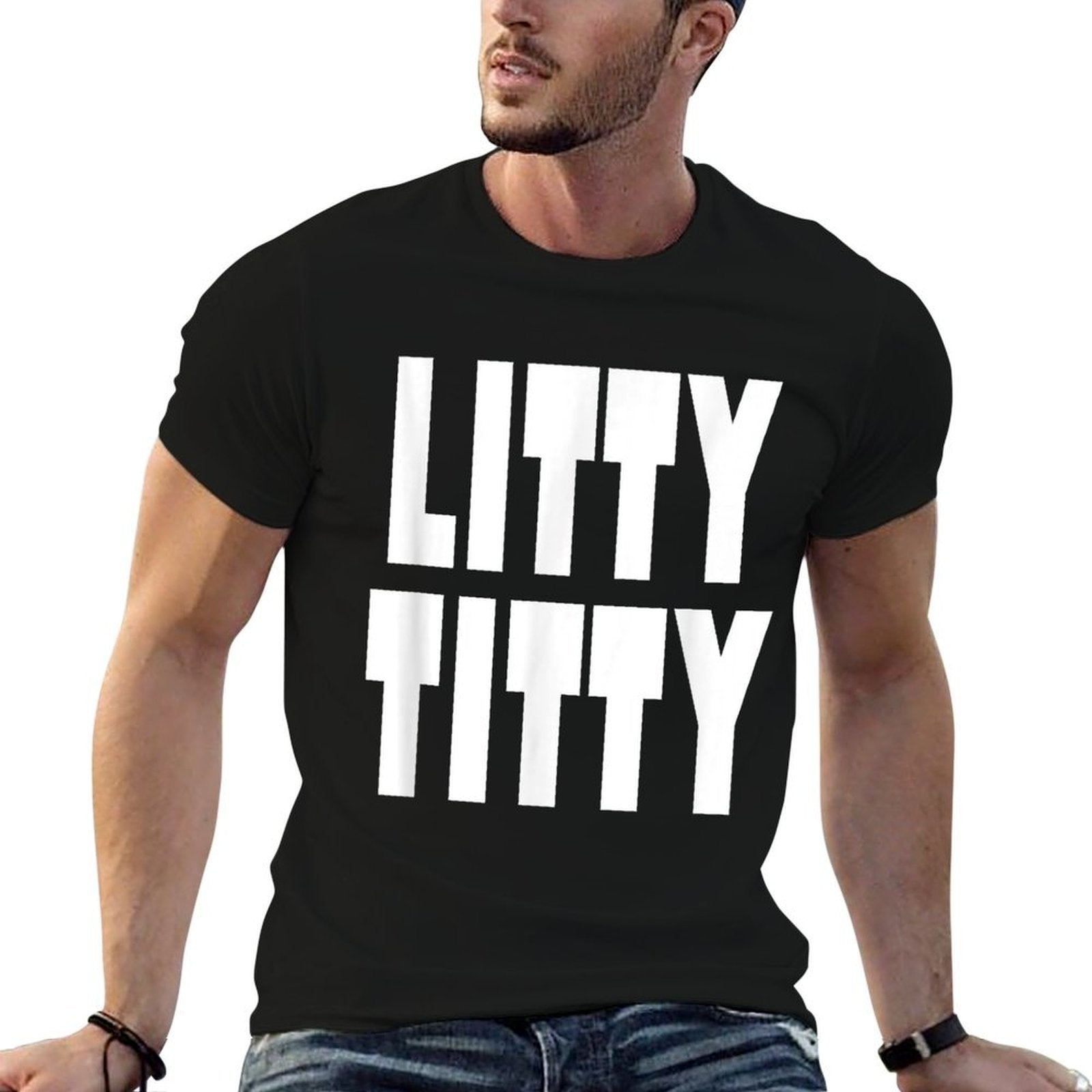 Funny Litty Titty T-shirt - College - School - Student Meme  Summer-ready Fabric T-Shirt