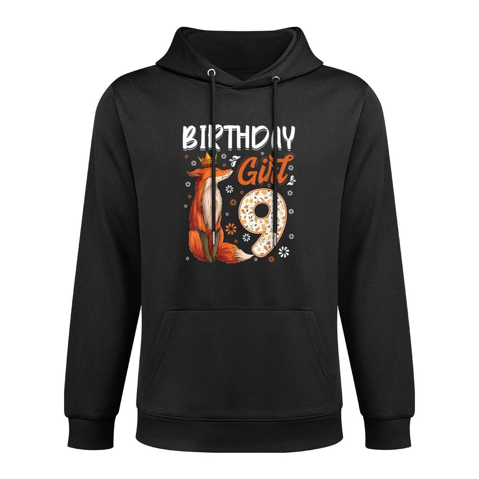 Fox Animal Lovers 9th Birthday Girl Fox B-day 9 Year Old Relaxed Fit Hoodie