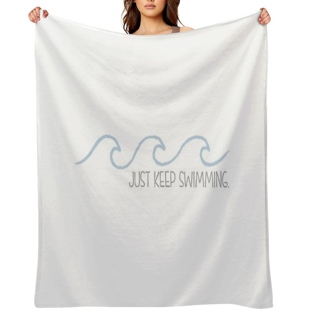 Just Keep Swimming Wave Eco-conscious Throw Blanket