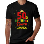 50 Years Old Birthday Queen Jamaica Mothers Birthday Squad  Quick-drying T-Shirt