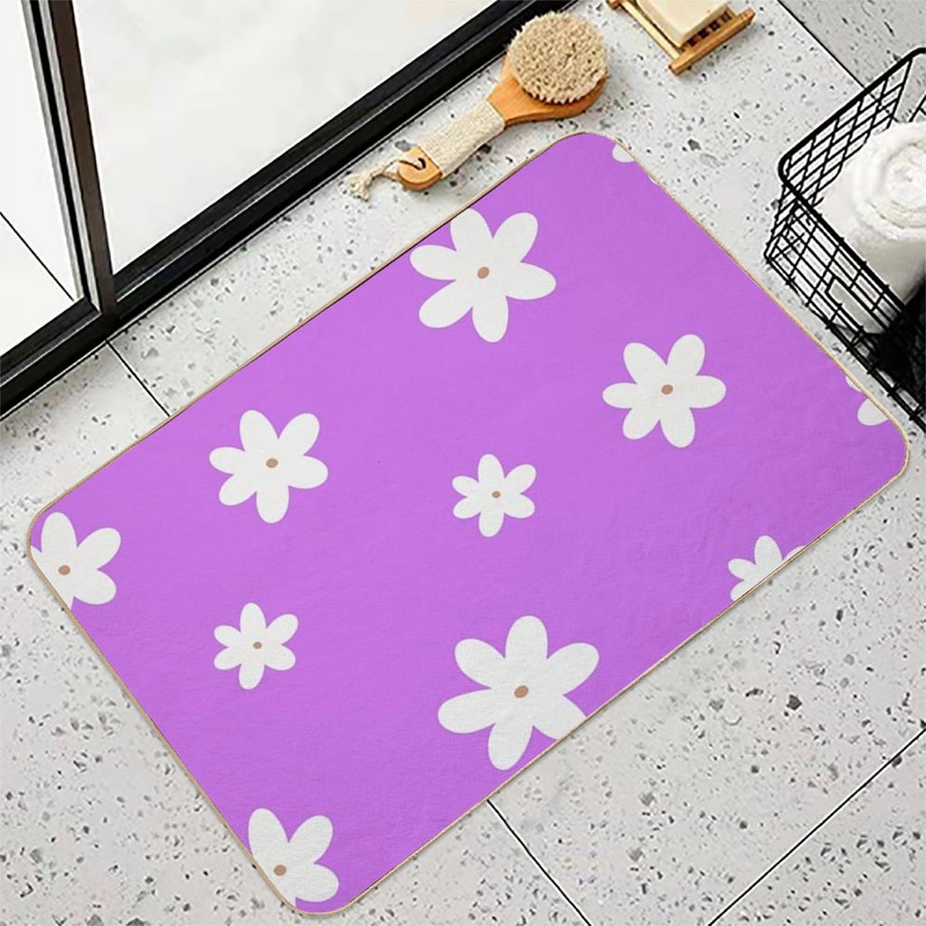 Simple Flowers Pattern  Pet-Safe Bath Mat