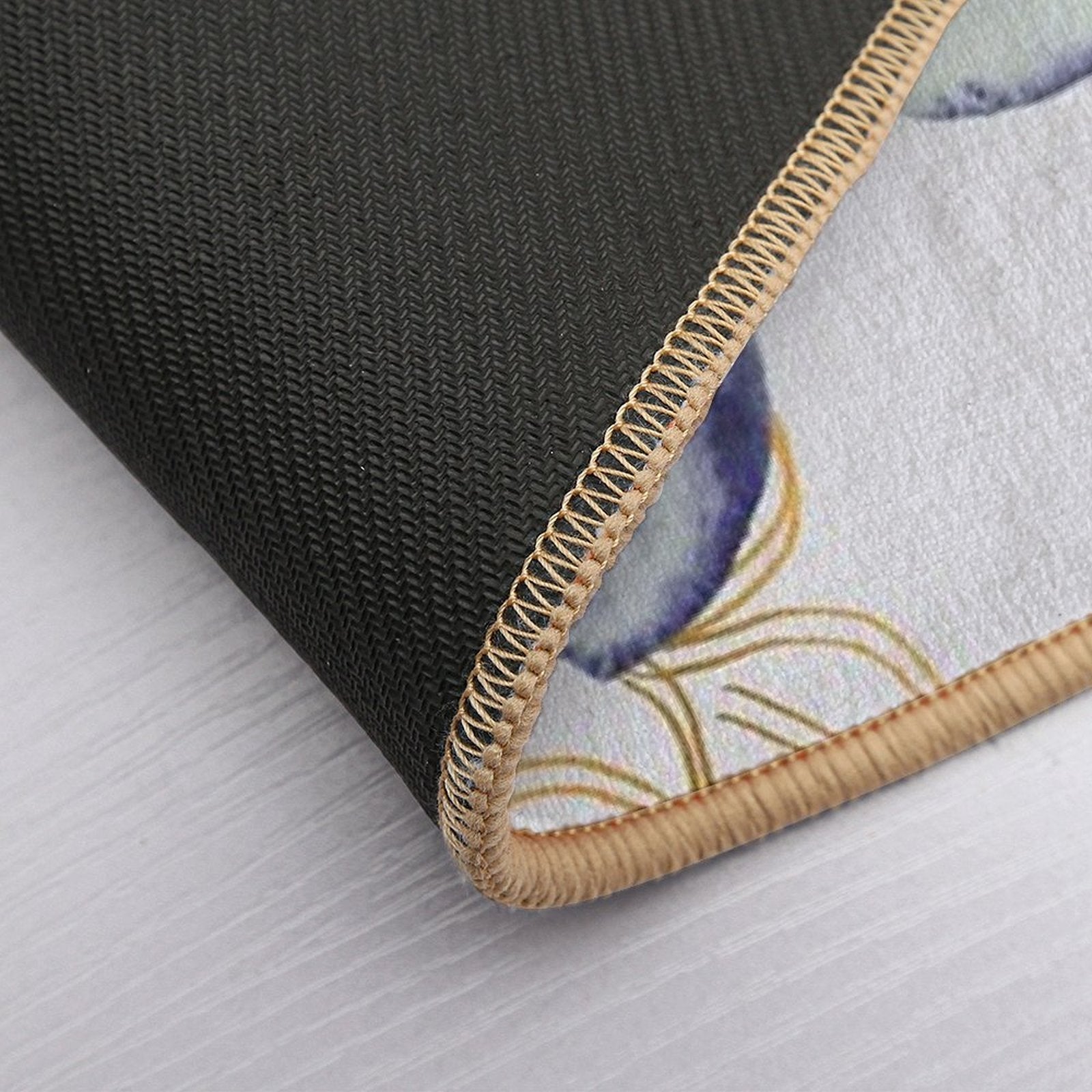 Botanical Boho Cyan Purple  Multi-Purpose Bath Mat