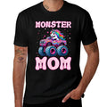 Funny Cute Unicorn Riding A Pink Monster Mom Truck Lovers  Summer-ready Fabric T-Shirt